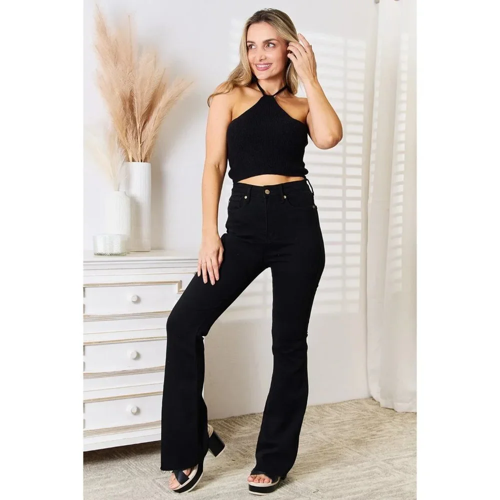 Basic Bae Halter Neck Ribbed Cropped Knit Top - Picture 4 of 4